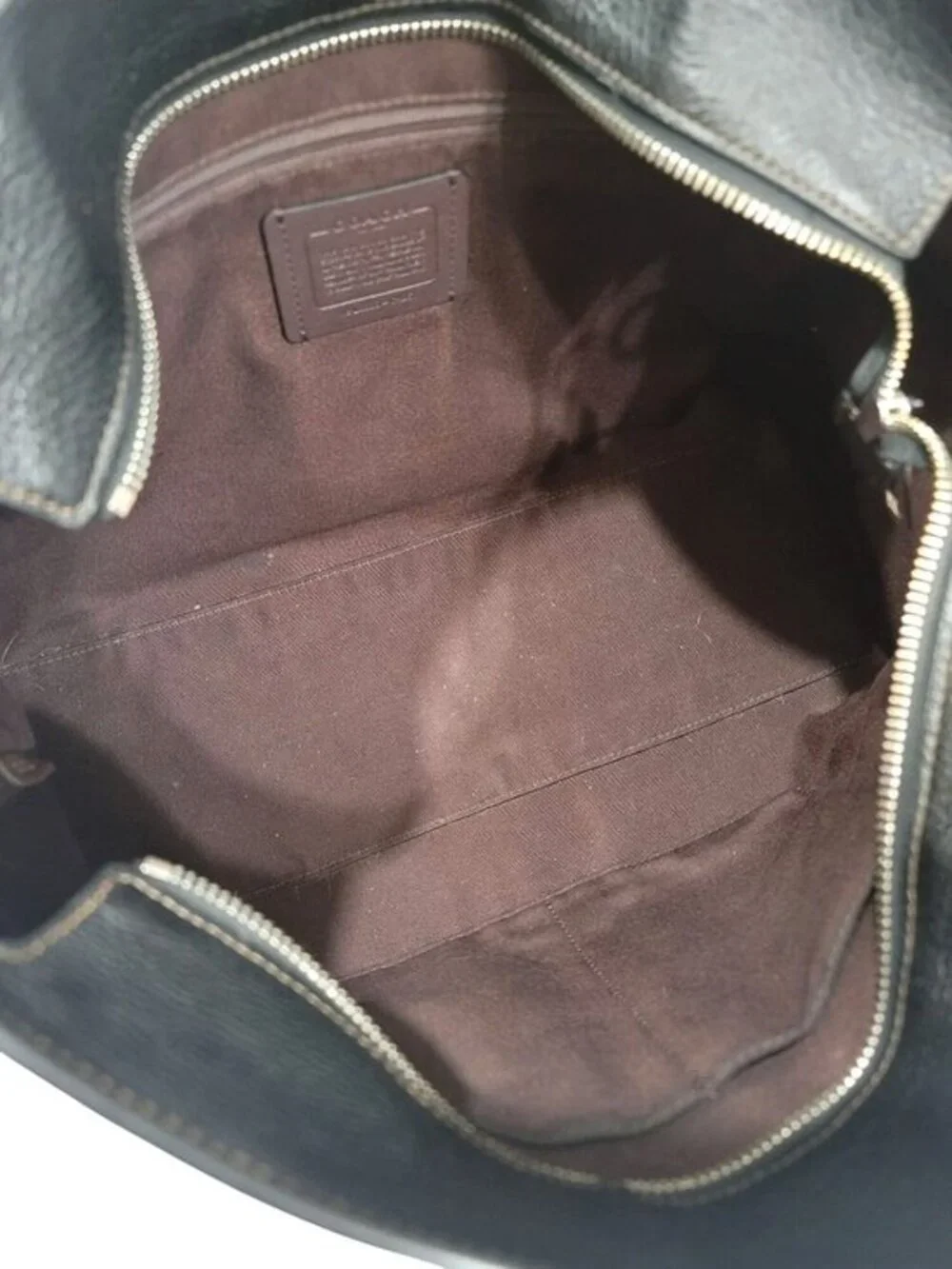 Coach Logan Black Pebbled Leather Carryall Logo Strap